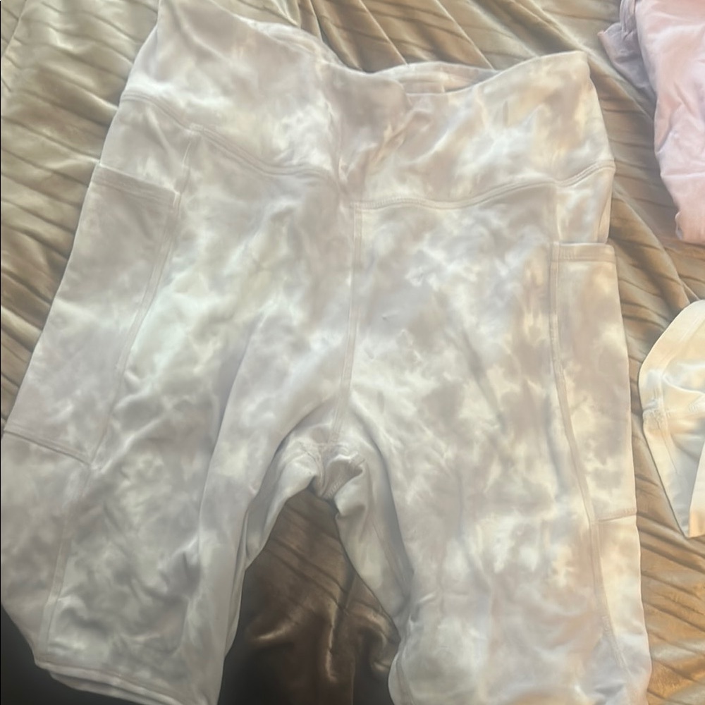 Women's White Tie-Dye Shorts